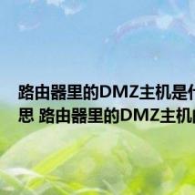 路由器里的DMZ主机是什么意思 路由器里的DMZ主机的意思