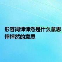 形容词悻悻然是什么意思 形容词悻悻然的意思