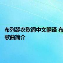 布列瑟农歌词中文翻译 布列瑟农歌曲简介