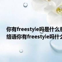 你有freestyle吗是什么意思 网络语你有freestyle吗什么意思