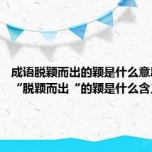 成语脱颖而出的颖是什么意思 成语“脱颖而出“的颖是什么含义
