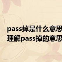 pass掉是什么意思 怎么理解pass掉的意思