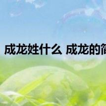 成龙姓什么 成龙的简介