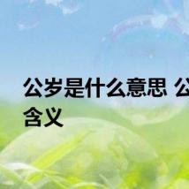 公岁是什么意思 公岁的含义