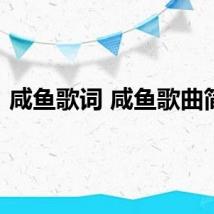 咸鱼歌词 咸鱼歌曲简介