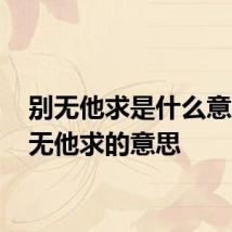 别无他求是什么意思 别无他求的意思