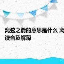 离弦之箭的意思是什么 离弦之箭读音及解释