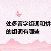 处多音字组词和拼音 处的组词有哪些