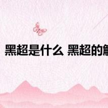 黑超是什么 黑超的解释
