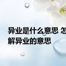 异业是什么意思 怎么理解异业的意思