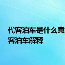代客泊车是什么意思 代客泊车解释