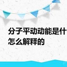 分子平动动能是什么 是怎么解释的