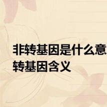 非转基因是什么意思 非转基因含义