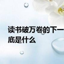 读书破万卷的下一句 到底是什么