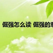 倔强怎么读 倔强的意思