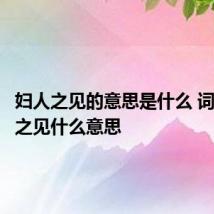 妇人之见的意思是什么 词语妇人之见什么意思