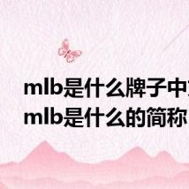 mlb是什么牌子中文名 mlb是什么的简称
