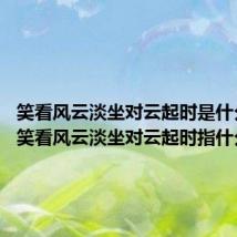 笑看风云淡坐对云起时是什么意思 笑看风云淡坐对云起时指什么