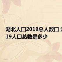 湖北人口2019总人数口 湖北2019人口总数是多少