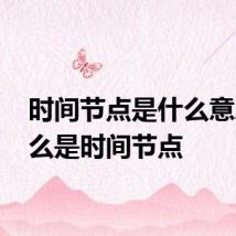 时间节点是什么意思 什么是时间节点