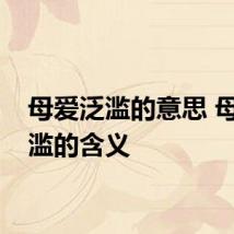 母爱泛滥的意思 母爱泛滥的含义