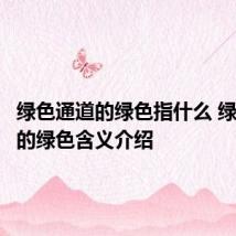 绿色通道的绿色指什么 绿色通道的绿色含义介绍