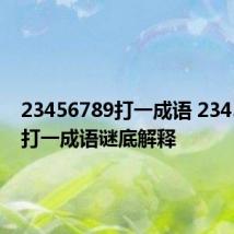 23456789打一成语 23456789打一成语谜底解释