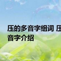 压的多音字组词 压的多音字介绍