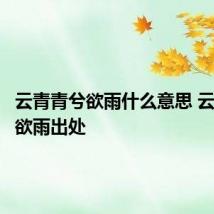 云青青兮欲雨什么意思 云青青兮欲雨出处