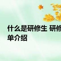 什么是研修生 研修生简单介绍