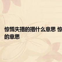 惊慌失措的措什么意思 惊慌失措的意思