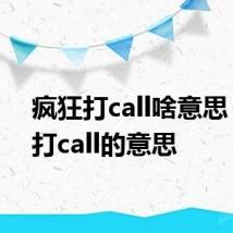 疯狂打call啥意思 疯狂打call的意思