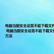 电脑当前安全设置不能下载文件怎么解决 电脑当前安全设置不能下载文件的解决方法