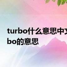 turbo什么意思中文 turbo的意思