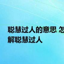 聪慧过人的意思 怎么理解聪慧过人