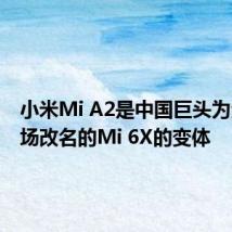 小米Mi A2是中国巨头为全球市场改名的Mi 6X的变体