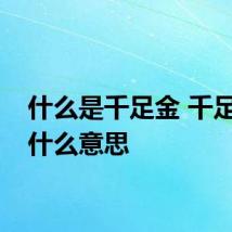 什么是千足金 千足金是什么意思