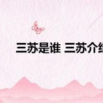 三苏是谁 三苏介绍