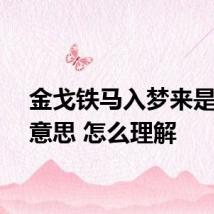 金戈铁马入梦来是什么意思 怎么理解