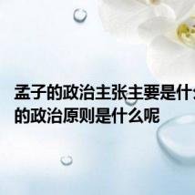 孟子的政治主张主要是什么 孟子的政治原则是什么呢