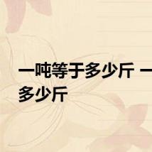一吨等于多少斤 一吨是多少斤