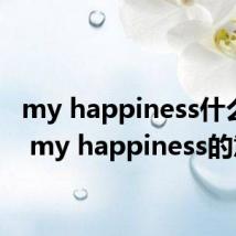 my happiness什么意思 my happiness的意思