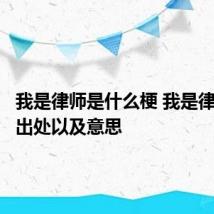 我是律师是什么梗 我是律师梗的出处以及意思