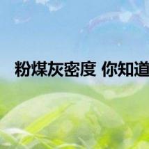 粉煤灰密度 你知道吗