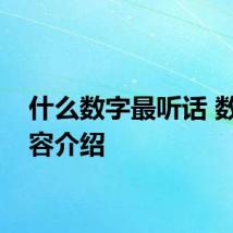 什么数字最听话 数字内容介绍