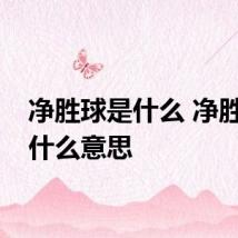 净胜球是什么 净胜球是什么意思