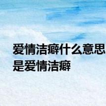 爱情洁癖什么意思 什么是爱情洁癖