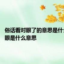 俗话看对眼了的意思是什么 看对眼是什么意思