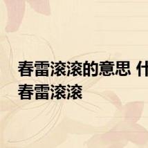 春雷滚滚的意思 什么是春雷滚滚