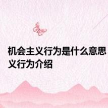 机会主义行为是什么意思 机会主义行为介绍